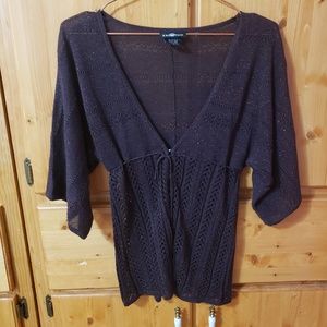 It's Our Time Crochet Tie Sweater